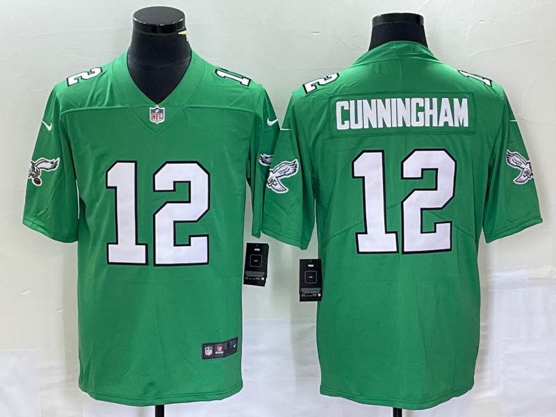 Men's Philadelphia Eagles #12 Randall Cunningham Green Stitched Football Jersey
